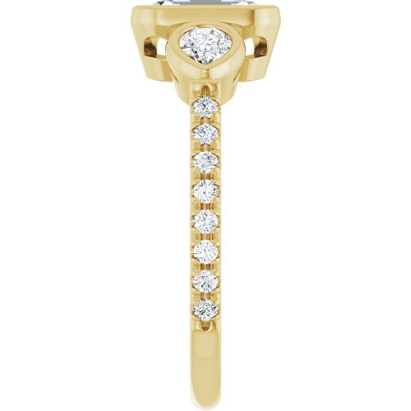 Bezel-Set Three-Stone Engagement Ring Image 4 Von's Jewelry, Inc. Lima, OH