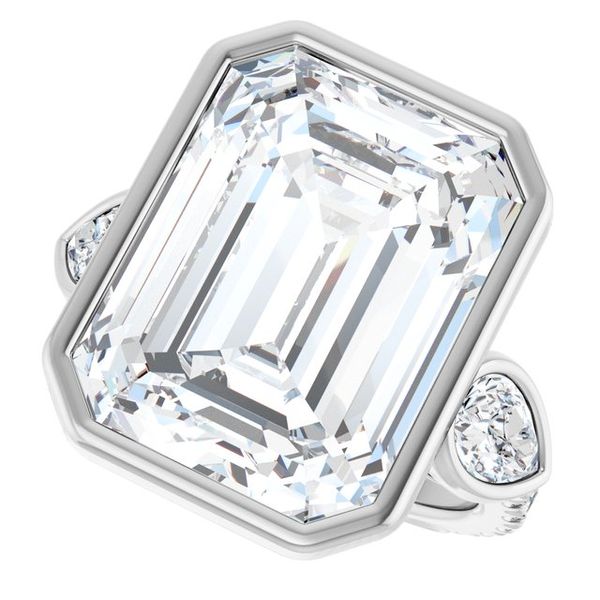 Bezel-Set Three-Stone Engagement Ring Image 5 Colonial Jewelers of Easton Easton, MD