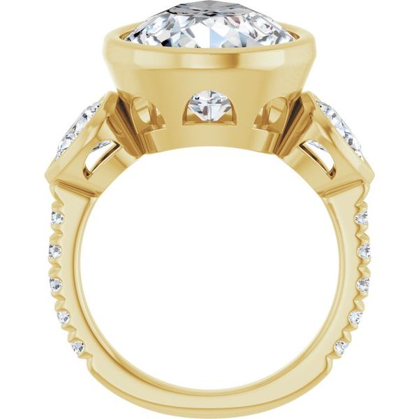 Bezel-Set Three-Stone Engagement Ring Image 2 Colonial Jewelers of Easton Easton, MD