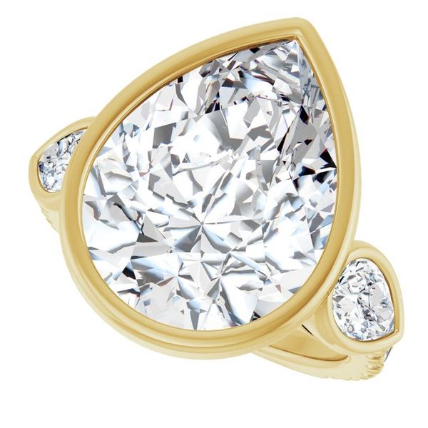 Bezel-Set Three-Stone Engagement Ring Image 5 Colonial Jewelers of Easton Easton, MD