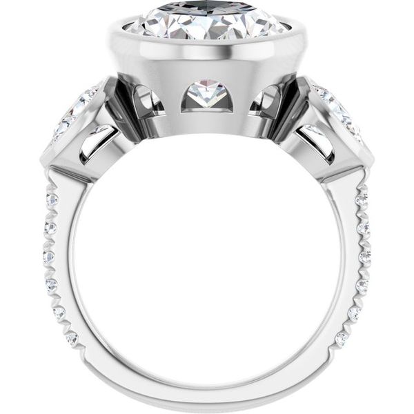 Bezel-Set Three-Stone Engagement Ring Image 2 Blocher Jewelers Ellwood City, PA