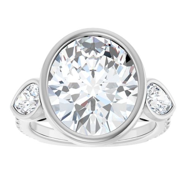 Bezel-Set Three-Stone Engagement Ring Image 3 Blocher Jewelers Ellwood City, PA