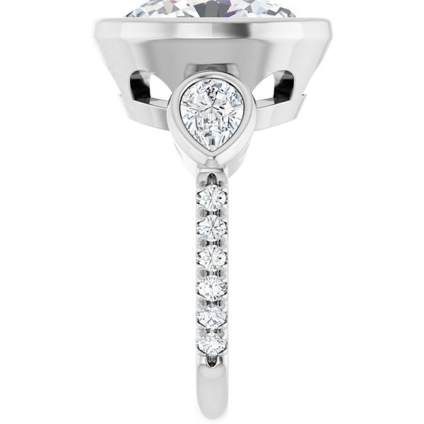 Bezel-Set Three-Stone Engagement Ring Image 4 Blocher Jewelers Ellwood City, PA