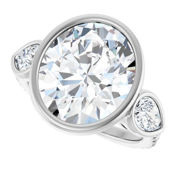 Bezel-Set Three-Stone Engagement Ring Image 5 Blocher Jewelers Ellwood City, PA