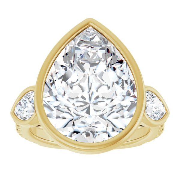 Bezel-Set Three-Stone Engagement Ring Image 3 Studio 107 Elk River, MN