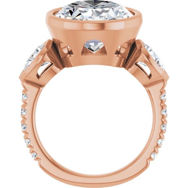 Bezel-Set Three-Stone Engagement Ring Image 2 Segner's Jewelers Fredericksburg, TX