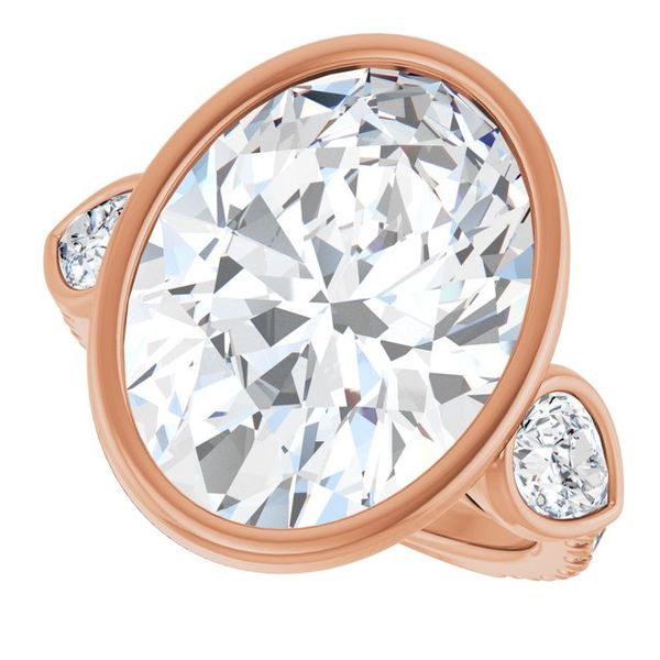 Bezel-Set Three-Stone Engagement Ring Image 5 Segner's Jewelers Fredericksburg, TX
