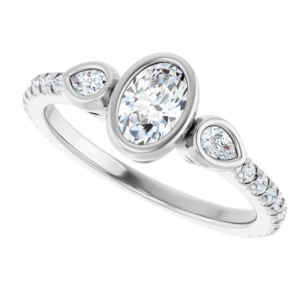 Bezel-Set Three-Stone Engagement Ring Image 5 Waddington Jewelers Bowling Green, OH