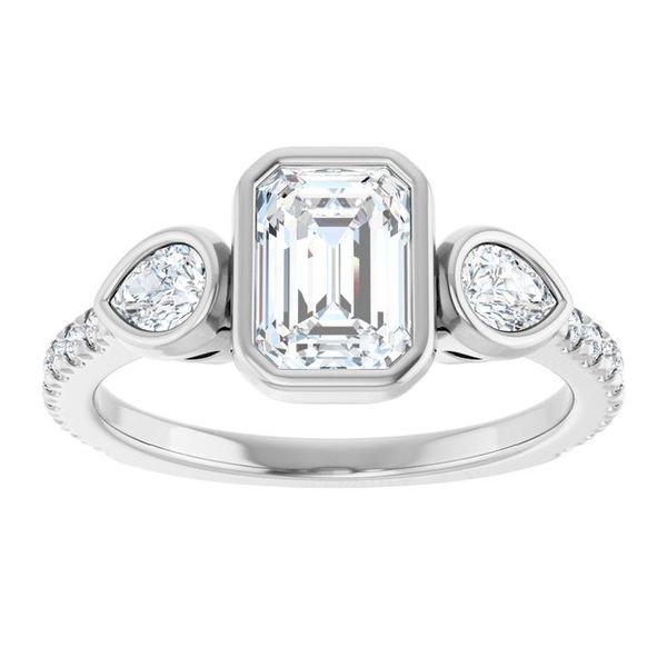 Bezel-Set Three-Stone Engagement Ring Image 3 Waddington Jewelers Bowling Green, OH