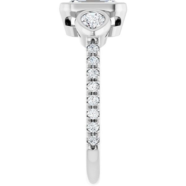 Bezel-Set Three-Stone Engagement Ring Image 4 Waddington Jewelers Bowling Green, OH