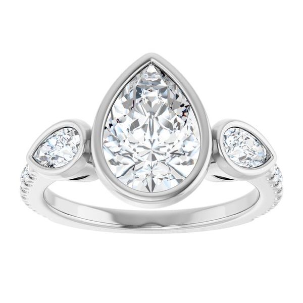 Bezel-Set Three-Stone Engagement Ring Image 3 Waddington Jewelers Bowling Green, OH