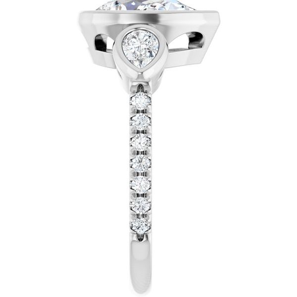Bezel-Set Three-Stone Engagement Ring Image 4 Waddington Jewelers Bowling Green, OH