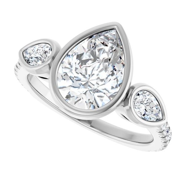Bezel-Set Three-Stone Engagement Ring Image 5 Waddington Jewelers Bowling Green, OH