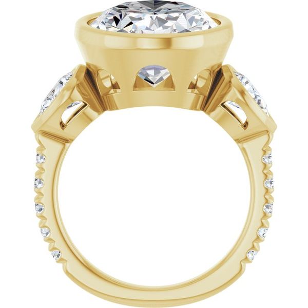 Bezel-Set Three-Stone Engagement Ring Image 2 Von's Jewelry, Inc. Lima, OH