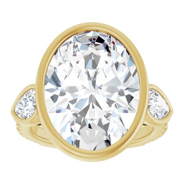 Bezel-Set Three-Stone Engagement Ring Image 3 Von's Jewelry, Inc. Lima, OH