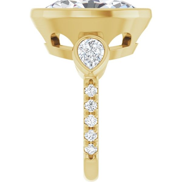 Bezel-Set Three-Stone Engagement Ring Image 4 Von's Jewelry, Inc. Lima, OH