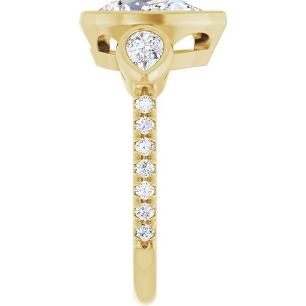 Bezel-Set Three-Stone Engagement Ring Image 4 Leitzel's Jewelry Myerstown, PA
