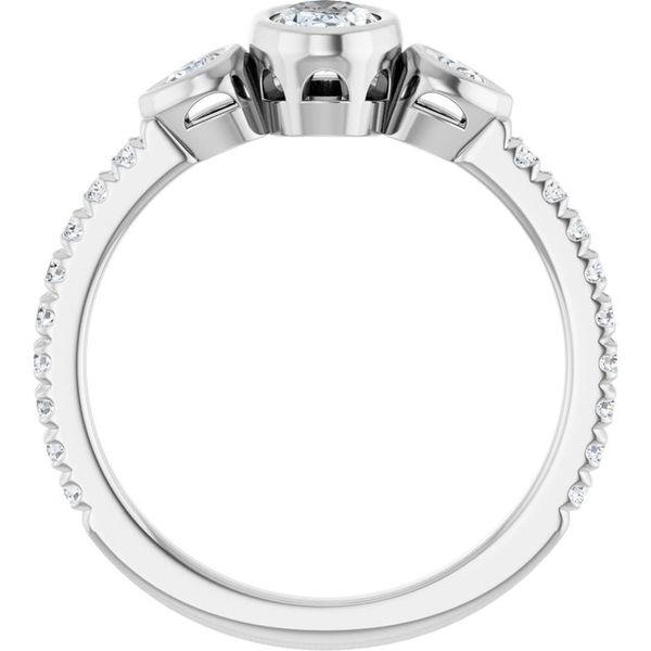 Bezel-Set Three-Stone Engagement Ring Image 2 Waddington Jewelers Bowling Green, OH
