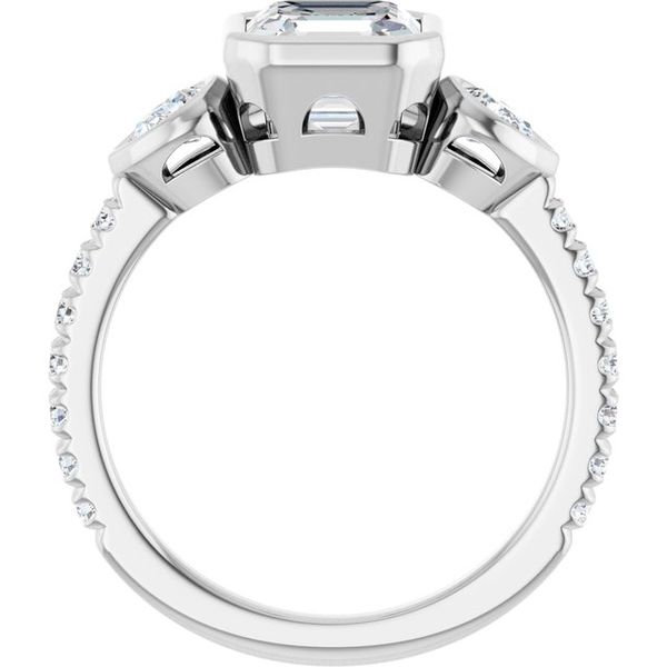 Bezel-Set Three-Stone Engagement Ring Image 2 Segner's Jewelers Fredericksburg, TX