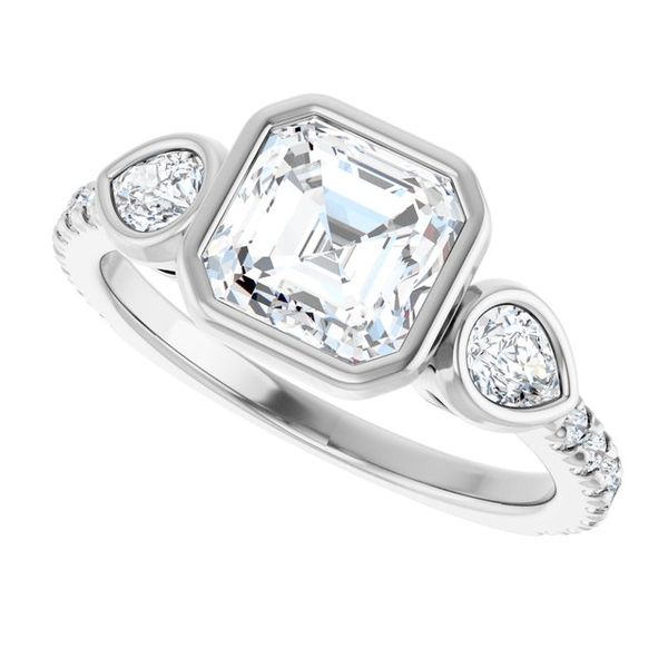 Bezel-Set Three-Stone Engagement Ring Image 5 Segner's Jewelers Fredericksburg, TX