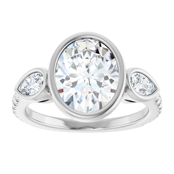 Bezel-Set Three-Stone Engagement Ring Image 3 Waddington Jewelers Bowling Green, OH