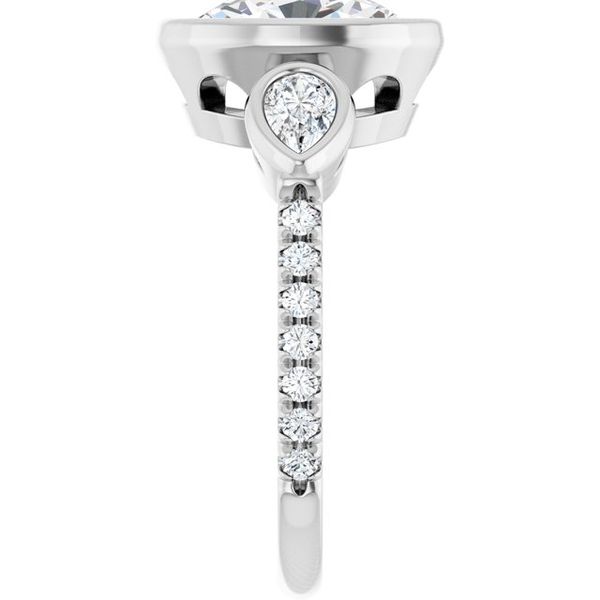 Bezel-Set Three-Stone Engagement Ring Image 4 Waddington Jewelers Bowling Green, OH