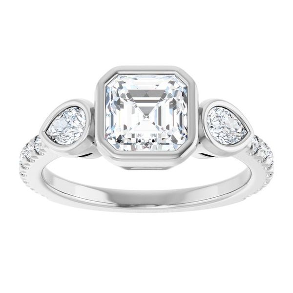 Bezel-Set Three-Stone Engagement Ring Image 3 Colonial Jewelers of Easton Easton, MD