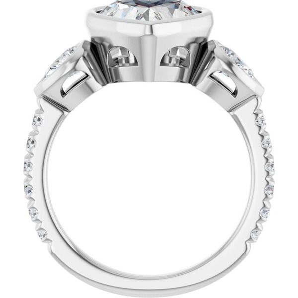 Bezel-Set Three-Stone Engagement Ring Image 2 Blocher Jewelers Ellwood City, PA