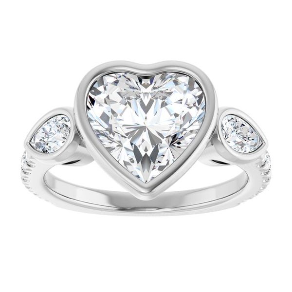 Bezel-Set Three-Stone Engagement Ring Image 3 Blocher Jewelers Ellwood City, PA