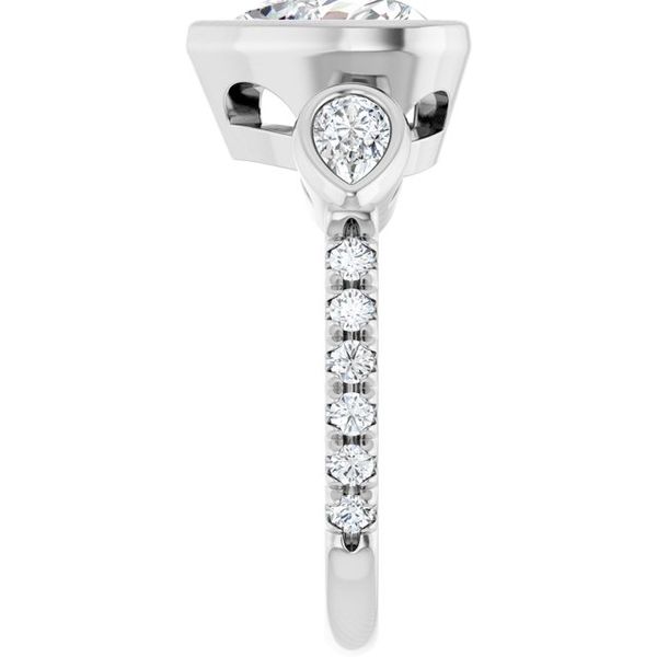 Bezel-Set Three-Stone Engagement Ring Image 4 Blocher Jewelers Ellwood City, PA