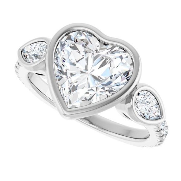 Bezel-Set Three-Stone Engagement Ring Image 5 Blocher Jewelers Ellwood City, PA