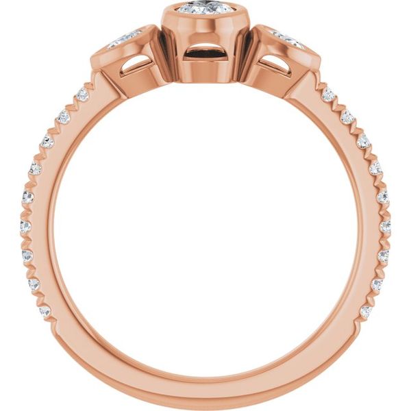 Bezel-Set Three-Stone Engagement Ring Image 2 Segner's Jewelers Fredericksburg, TX