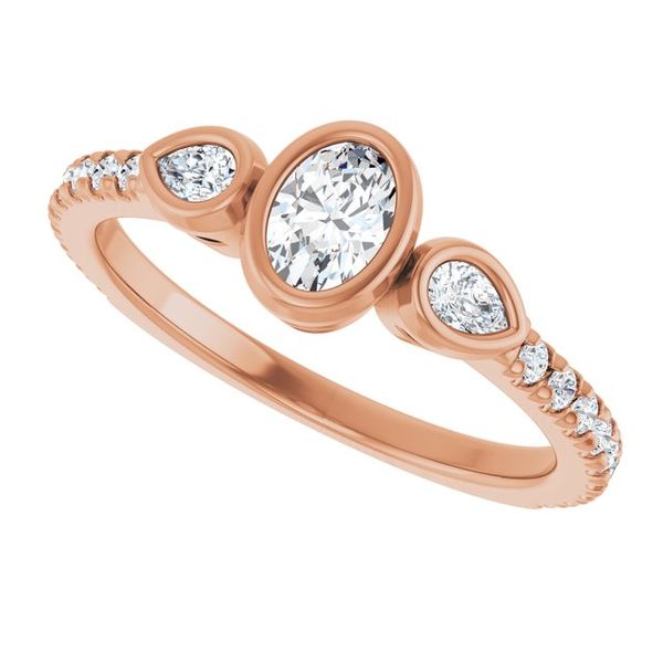 Bezel-Set Three-Stone Engagement Ring Image 5 Segner's Jewelers Fredericksburg, TX
