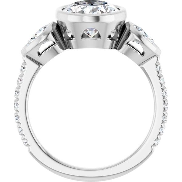 Bezel-Set Three-Stone Engagement Ring Image 2 Blue Water Jewelers Saint Augustine, FL