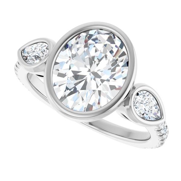 Bezel-Set Three-Stone Engagement Ring Image 5 Blue Water Jewelers Saint Augustine, FL