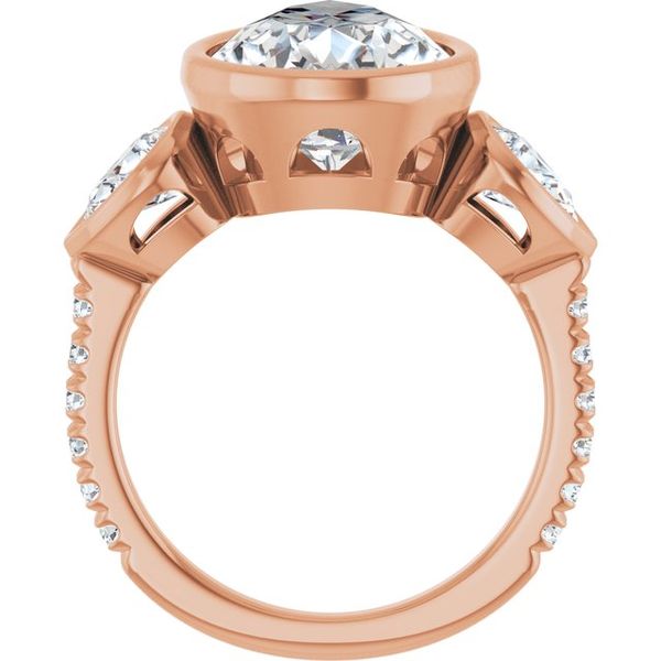 Bezel-Set Three-Stone Engagement Ring Image 2 Colonial Jewelers of Easton Easton, MD