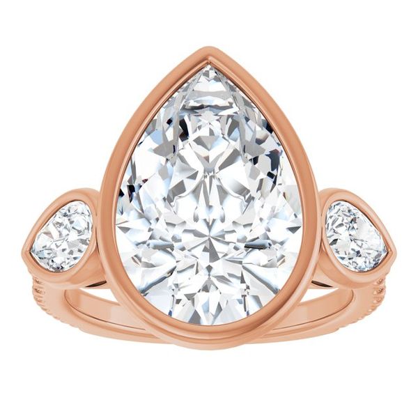 Bezel-Set Three-Stone Engagement Ring Image 3 Colonial Jewelers of Easton Easton, MD