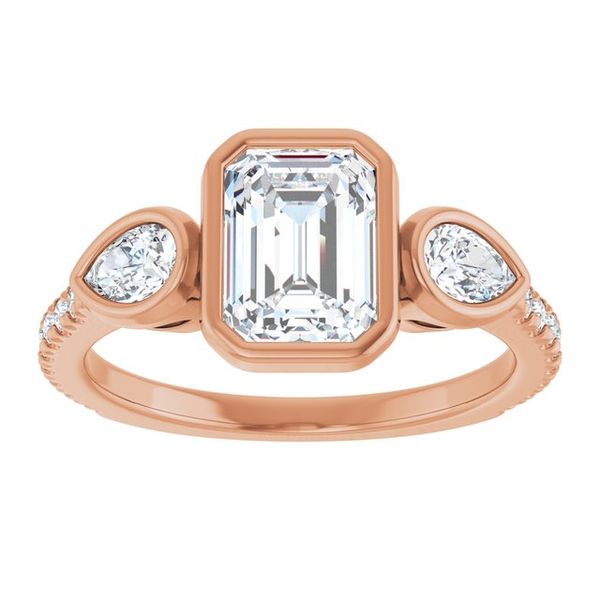 Bezel-Set Three-Stone Engagement Ring Image 3 Segner's Jewelers Fredericksburg, TX