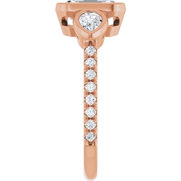 Bezel-Set Three-Stone Engagement Ring Image 4 Segner's Jewelers Fredericksburg, TX