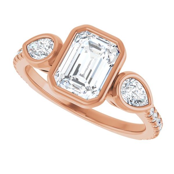 Bezel-Set Three-Stone Engagement Ring Image 5 Segner's Jewelers Fredericksburg, TX