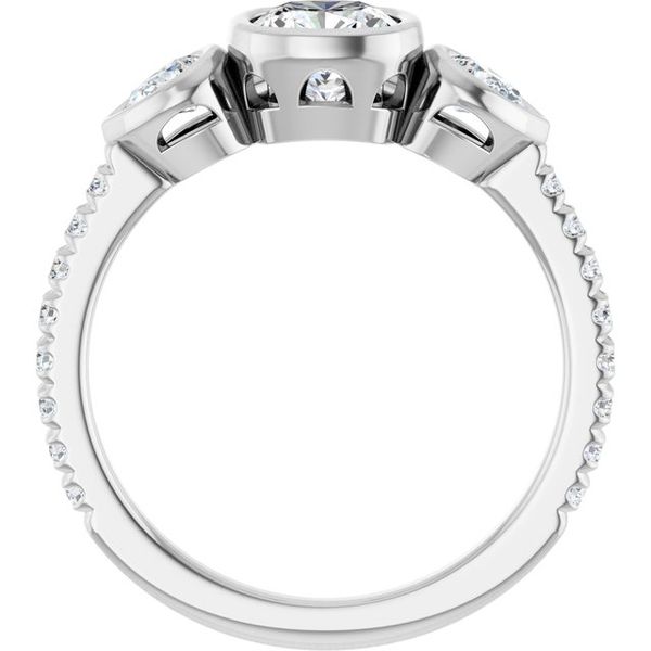 Bezel-Set Three-Stone Engagement Ring Image 2 Blocher Jewelers Ellwood City, PA