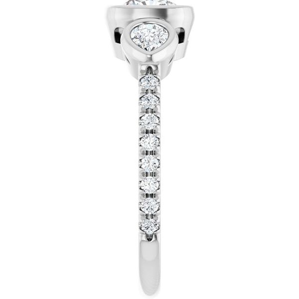 Bezel-Set Three-Stone Engagement Ring Image 4 Blocher Jewelers Ellwood City, PA