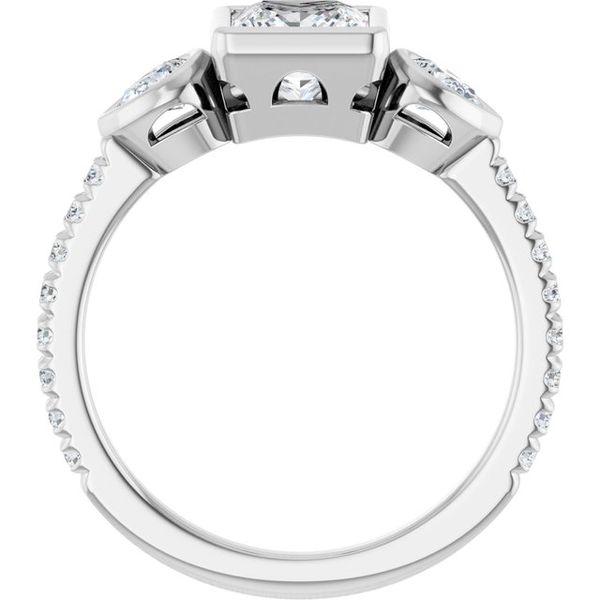 Bezel-Set Three-Stone Engagement Ring Image 2 Waddington Jewelers Bowling Green, OH
