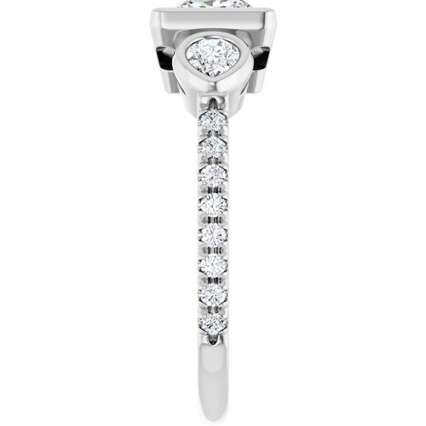 Bezel-Set Three-Stone Engagement Ring Image 4 Waddington Jewelers Bowling Green, OH