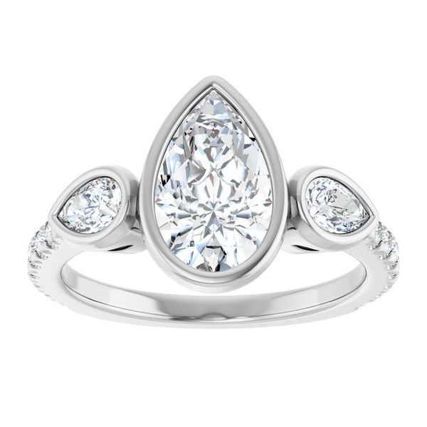 Bezel-Set Three-Stone Engagement Ring Image 3 Waddington Jewelers Bowling Green, OH
