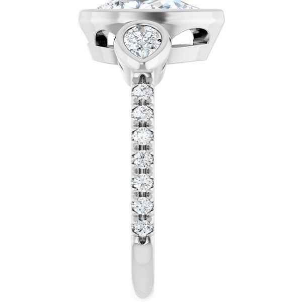 Bezel-Set Three-Stone Engagement Ring Image 4 Waddington Jewelers Bowling Green, OH