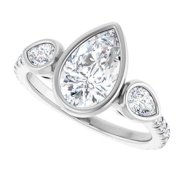 Bezel-Set Three-Stone Engagement Ring Image 5 Waddington Jewelers Bowling Green, OH