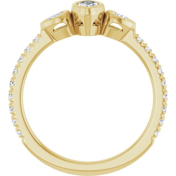 Bezel-Set Three-Stone Engagement Ring Image 2 Vulcan's Forge LLC KANSAS CITY, MO