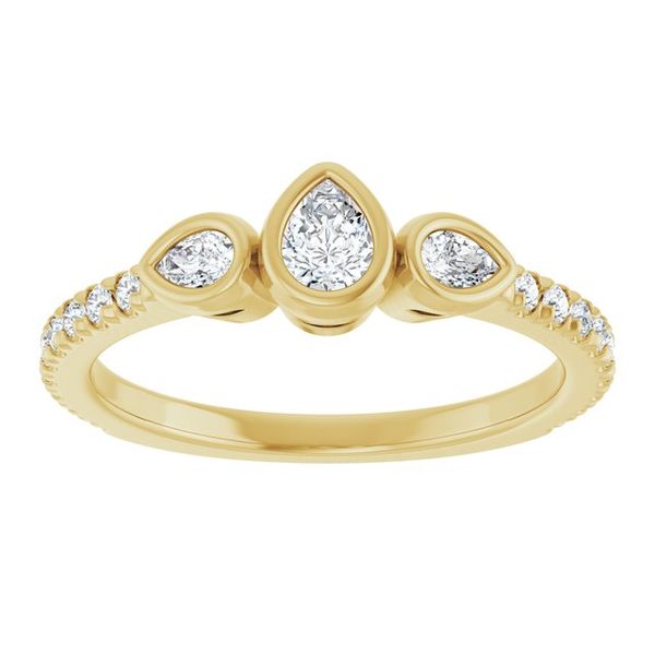 Bezel-Set Three-Stone Engagement Ring Image 3 Blue Water Jewelers Saint Augustine, FL