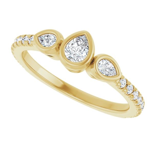 Bezel-Set Three-Stone Engagement Ring Image 5 Blue Water Jewelers Saint Augustine, FL